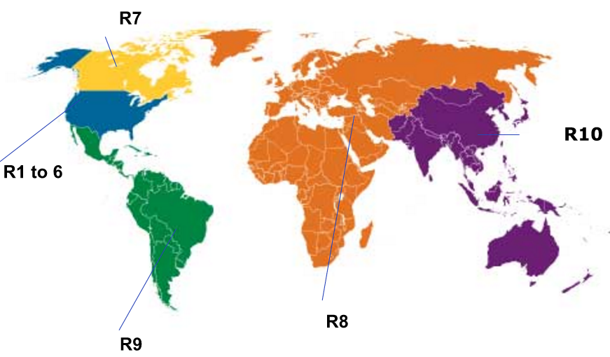 Regiões do IEEE no mundo
