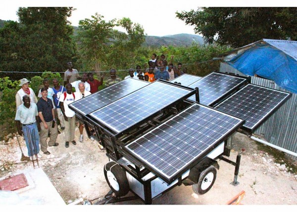 The first IEEE CSI-Sirona SunBlazer being installed in St. Étiènne, Haiti - 2011