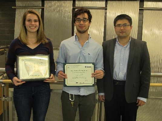 Kelly Higinbotham and Ethan Freund with Professor Peng Zhang from the University of Connecticut.
