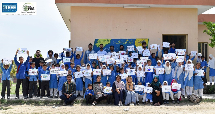 Group Photo of IEEE PES RES FOR KIDS event in a local School