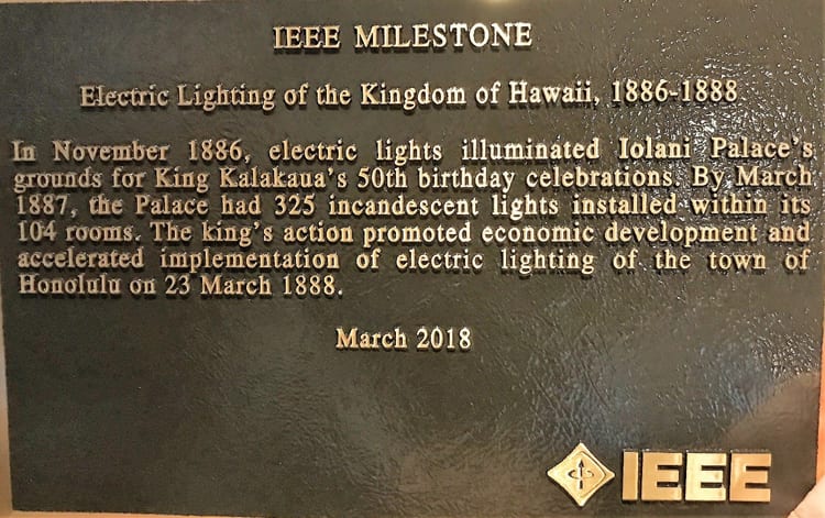 Photo 2: Hawaii’s IEEE Milestone Award Plaque March 23, 2018.