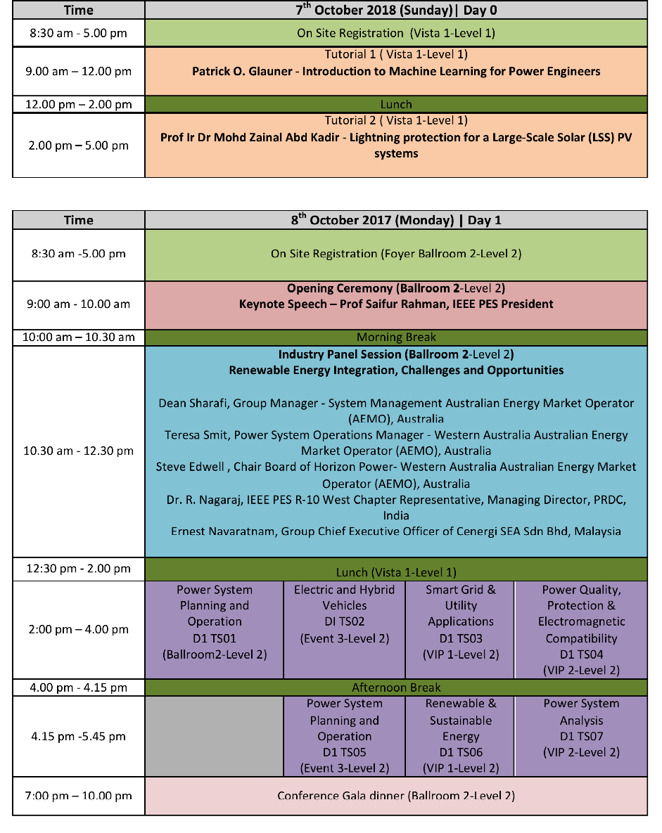 Conference Schedule – APPEEC 2018