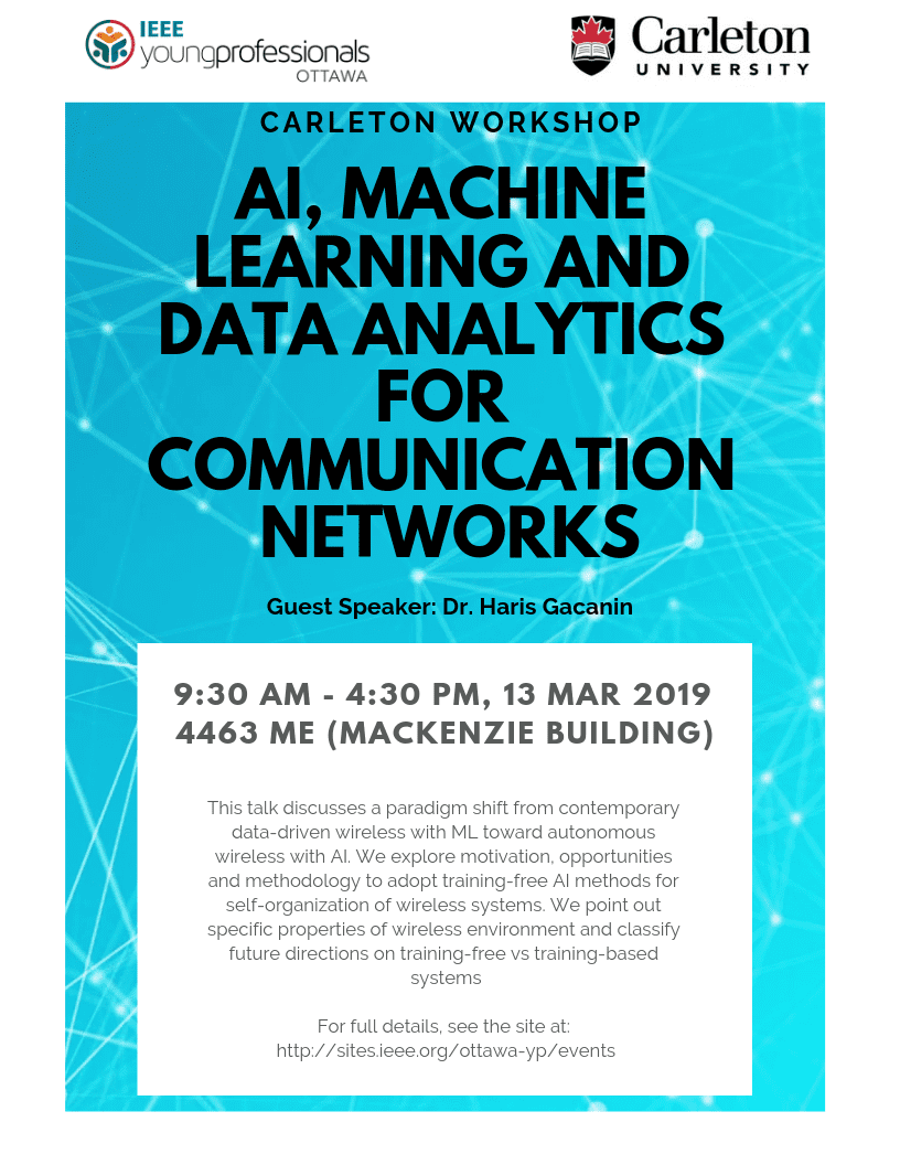 AI, ML, and Data Analytics for Wireless Networks – Mar. 13, 2019