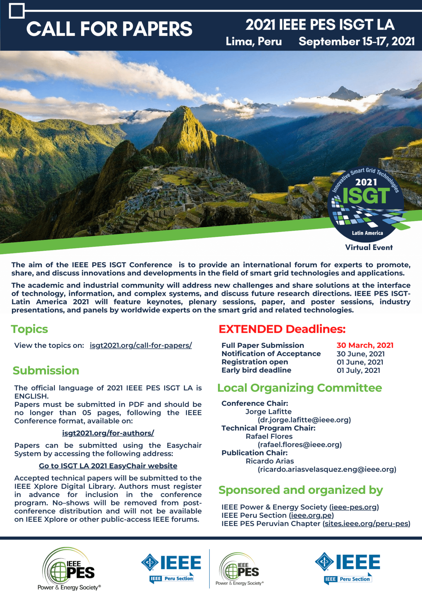 Call for papers IEEE PES PERU Chapter