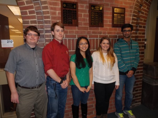 IEEE PES Scholars from Worcester Polytechnic Institute. From left to right - Jeremy Giguere, Truman Chojnowski, Julia Troung, MariyaZagalskaya, Ali Akhtar.