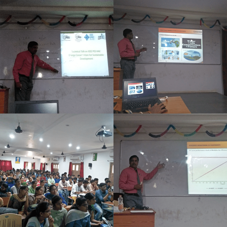 Technical Talk by Sri Aravamudhan on Energy conservation In G.Pulla Reddy Engineering College, India (on 31st December 2018)