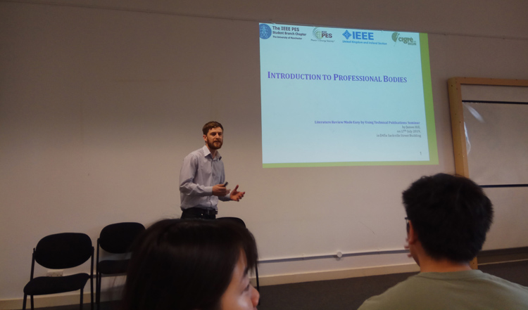 James Hill, the CIGRE-UK NGN Institutions Collaborations Lead and Past-Chair of the IEEE PES Student Branch Chapter at UoM