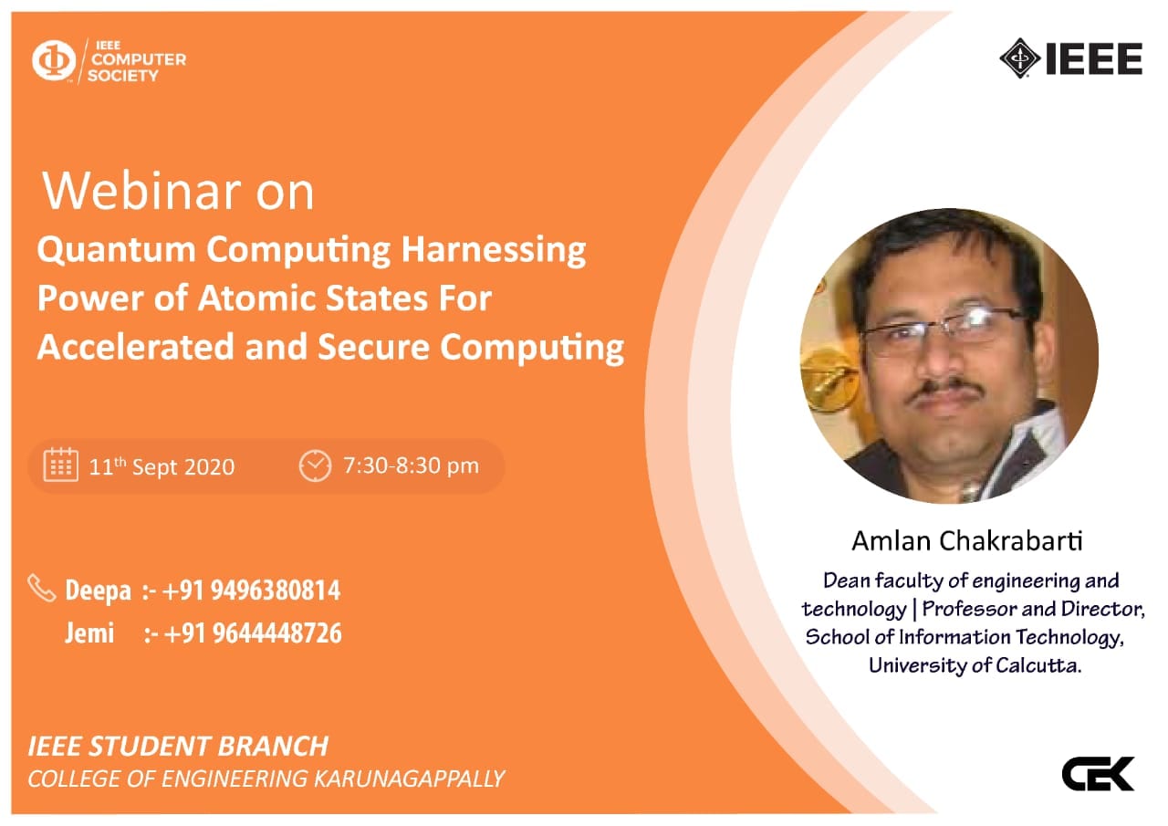 You are currently viewing Webinar on Quantum Computing Harnessing Power of Atomic States For Accelerated and Secure Computing