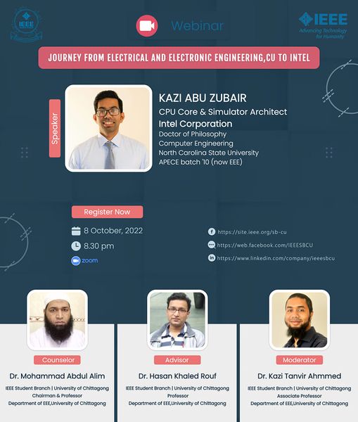 You are currently viewing Webinar titled “Journey from Electrical and Electronic Engineering, CU to Intel”.