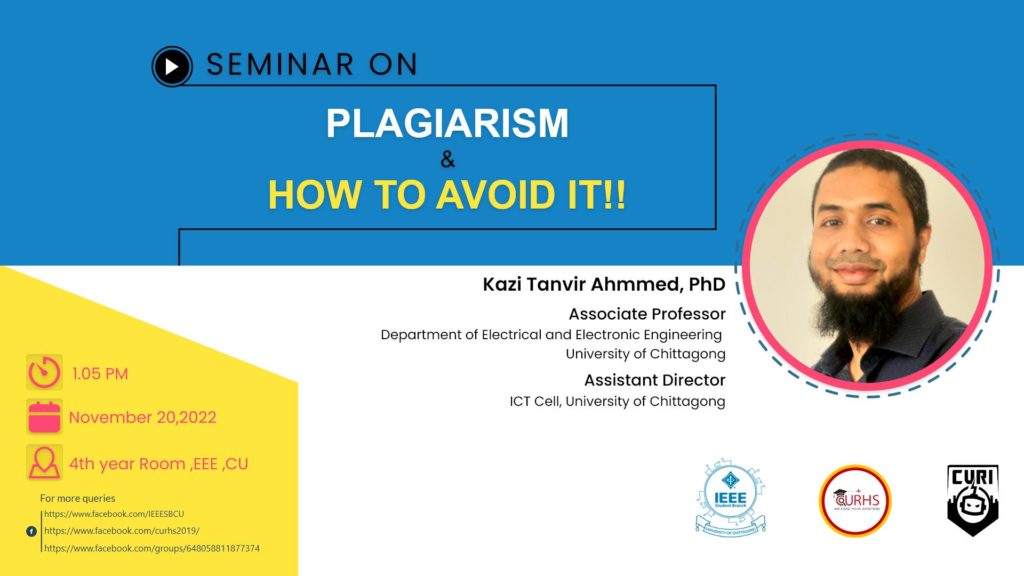seminar on “Plagiarism and How to avoid it!!”