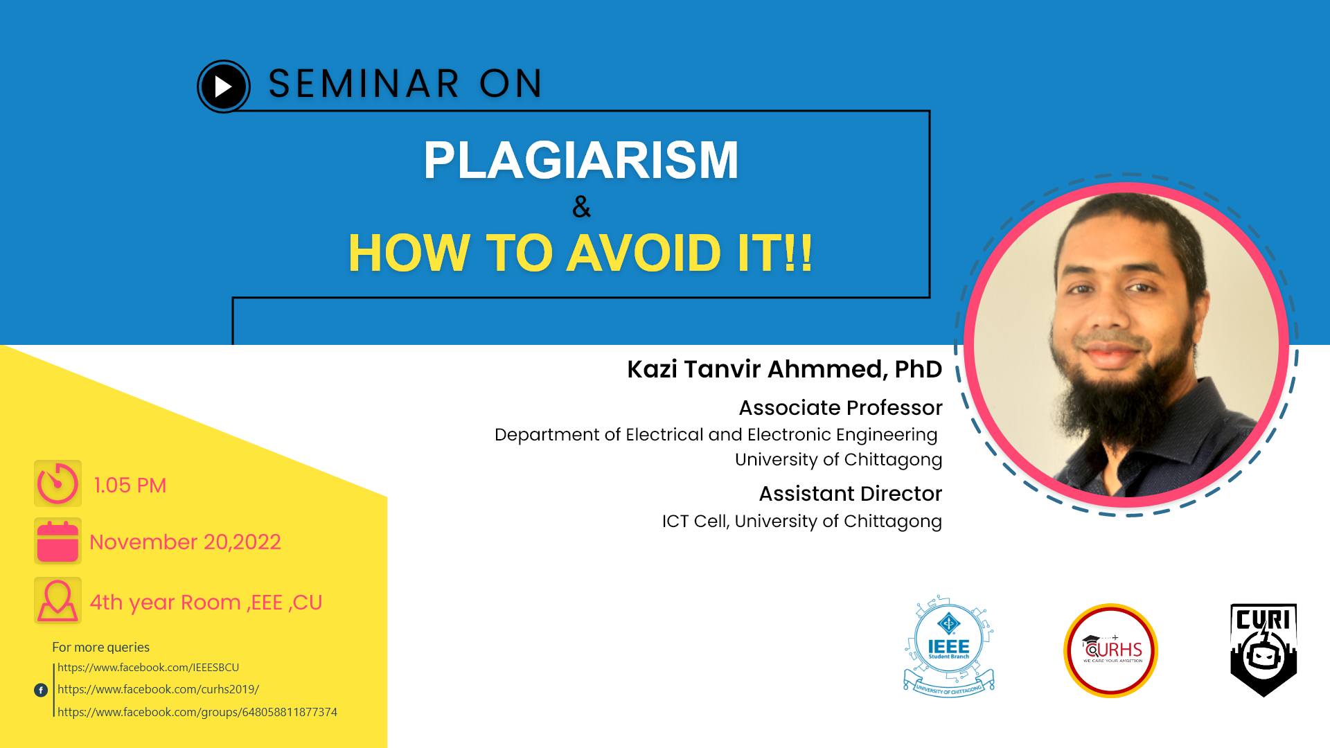 Read more about the article Seminar on “Plagiarism and How to avoid it!!”