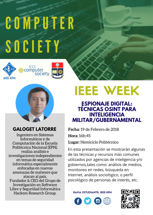 Lee más sobre el artículo IEEE WEEK COMPUTER SOCIETY