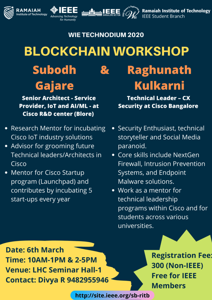 Blockchain Workshop – IEEE Ramaiah Institute Of Technology